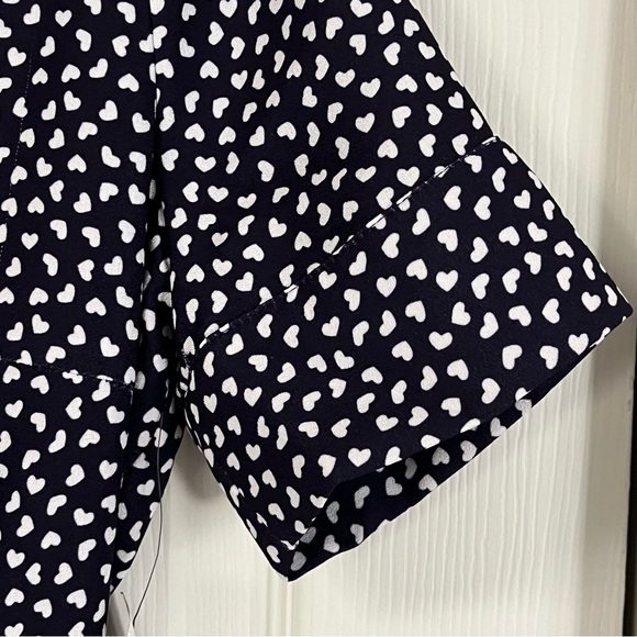 ALEXIA ADMOR Midi Heart Pattern Fit & Flare Collared Navy & White Dress Size 6 - Picture 7 of 16